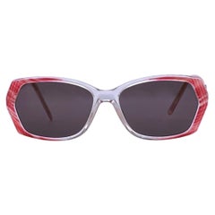 Gianni Versace Lunettes de soleil vintage rouges et transparentes Mod. V 292 54/15 135 mm