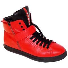 Devil wore those Prada  Womens high top  Leather sneakers sz 39