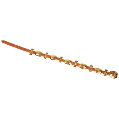 Alexis Kirk Vintage Gold Hardware Honey Colored Lizard Belt