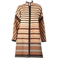 1960's Shireen McKee Haute Couture Striped Wool Coat