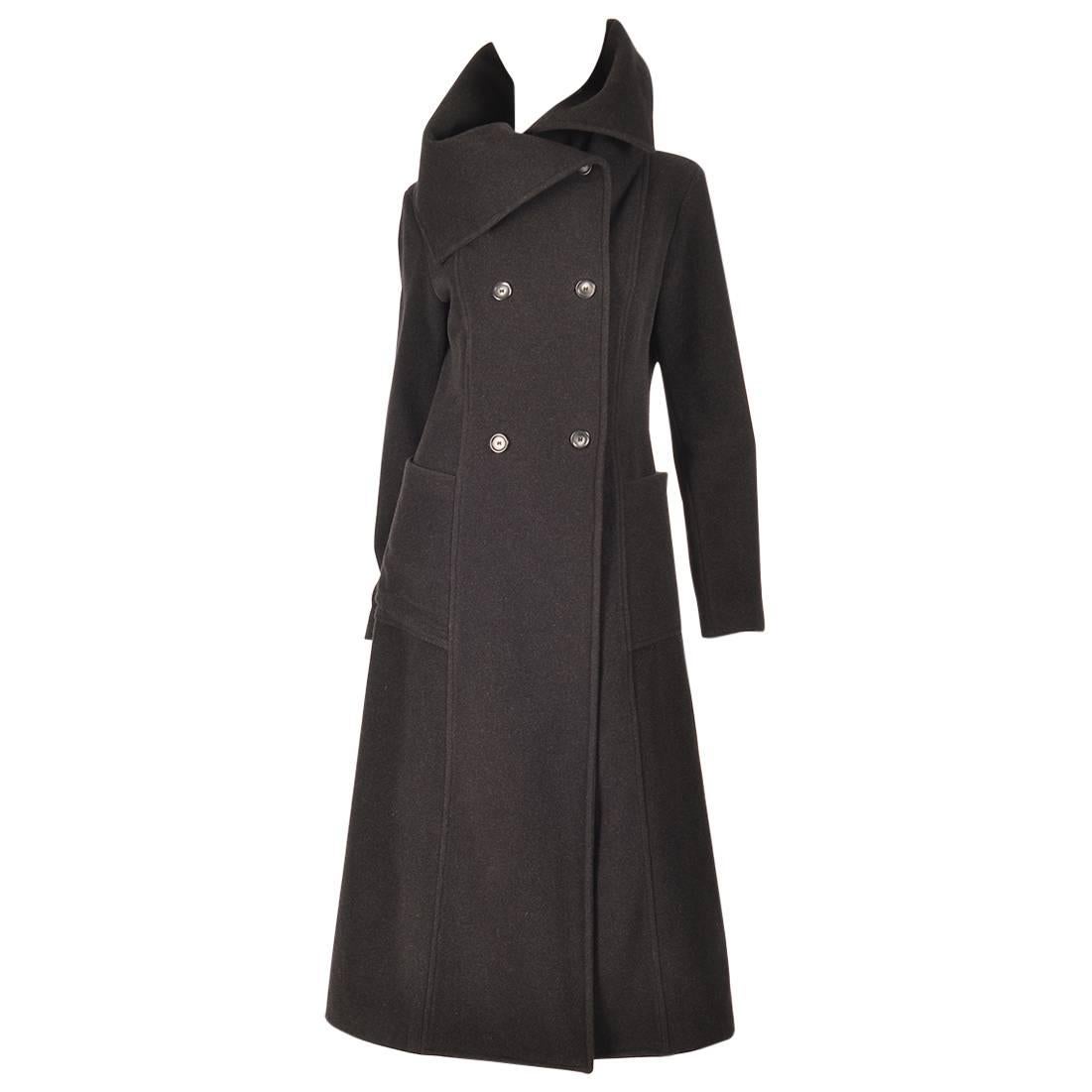 Ivan Grundahal Black Wool Large Collar Coat For Sale