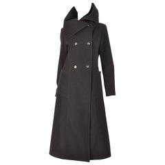 Ivan Grundahal Black Wool Large Collar Coat