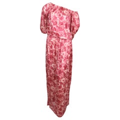 1970's YVES SAINT LAURENT floral printed silk jersey dress