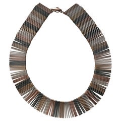 Anton Michelsen Four Color Rainbow Fringe Necklace 1960's Denmark