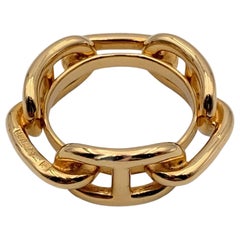 Hermes Gold Metal Chaine D’Ancre Scarf Ring