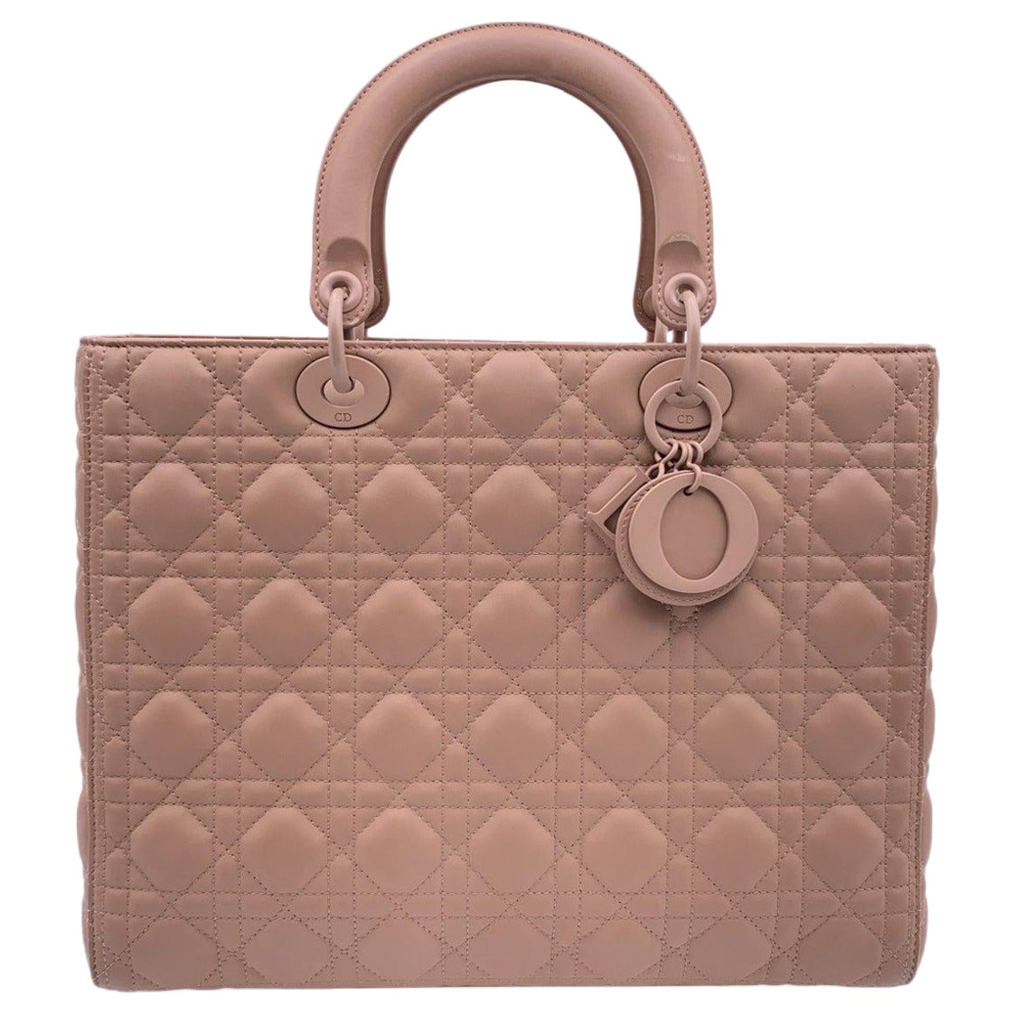 Christian Dior Blush Ultramatte Cannage Quilted Large Lady Dior Bag