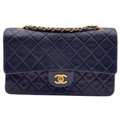 Chanel Vintage Black Quilted Timeless Classic 2.55 Shoulder Bag 25 cm