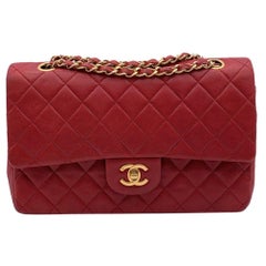 Chanel Vintage Red Quilted Timeless Classic 2.55 Shoulder Bag 25 cm