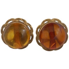 18Kt Gold Amber Earrings