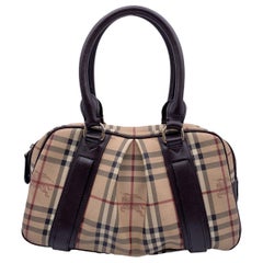 Burberry Beige Brown Nova Check Canvas Tote Bag Handbag