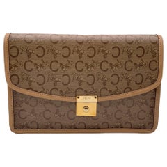 Beige Vinyl C Macadam Canvas Clutch Tasche Geldbörse von Celine