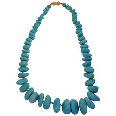 18kt Gold Turquoise Necklace