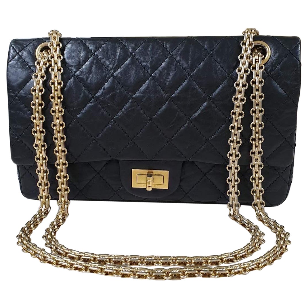 Chanel 2.55 Reissue Maxi Aged Calfskin Black Handbag at 1stDibs