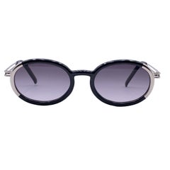 Yohji Yamamoto Schwarze ovale Mintfarbene Vintage-Sonnenbrille 51-5201 49/20 135 mm