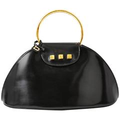 Retro Delvaux Purse with Brass Ring Handle