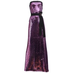 Used Dolce & Gabbana strapless sequinned evening gown, circa 2000s