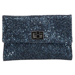 Anya Hindmarch Women's Blue Glitter Mini Clutch