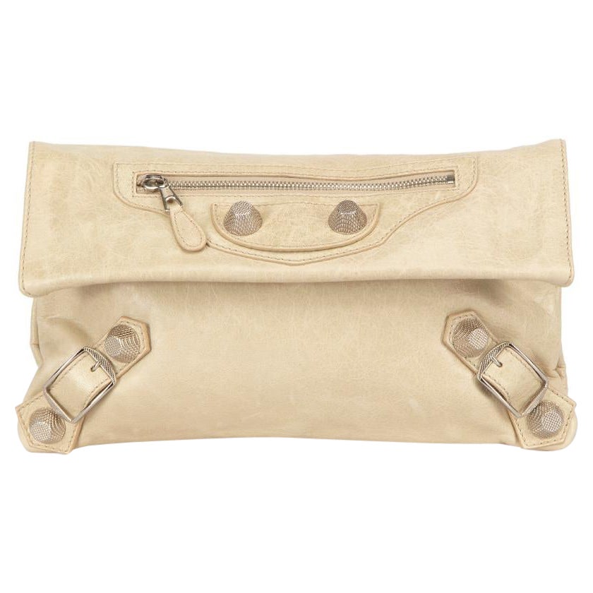 Balenciaga Women's Cream Leather Giant 21 Envelope Clutch