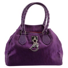 Dior Women's Vintage Purple Oblique Print Lovely Top Handle Bag