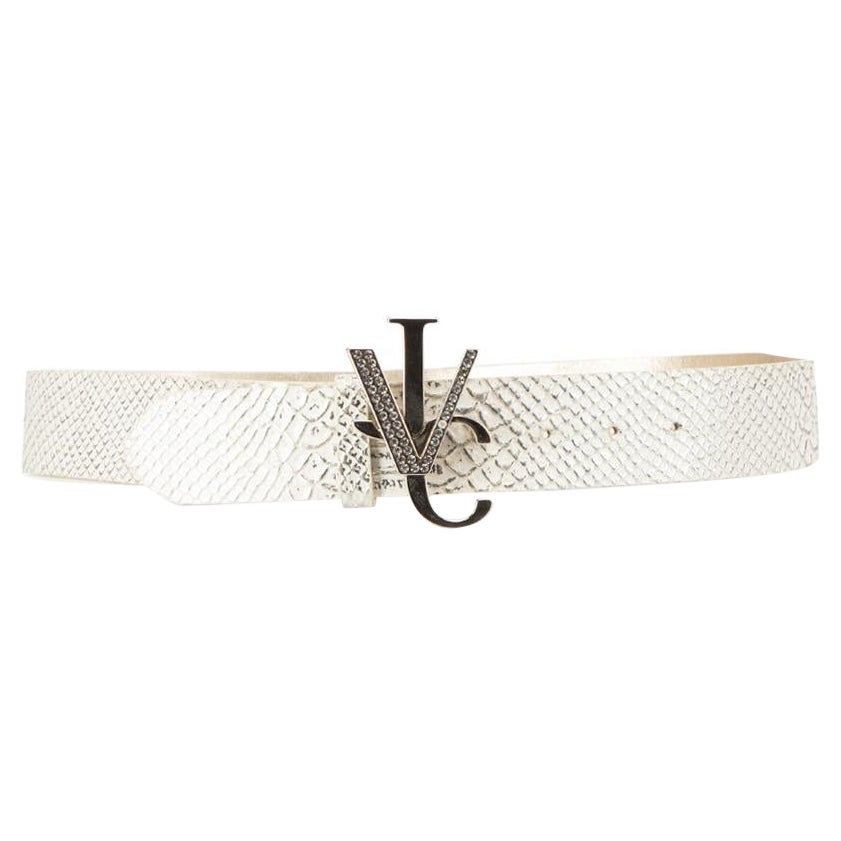 Versace Women's Versace Jeans Couture Silver Python Leather Belt