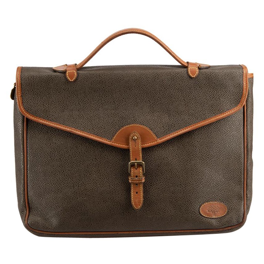 Mulberry Women's Brown Scotchgrain Breton Leather Top-Handle Briefcase
