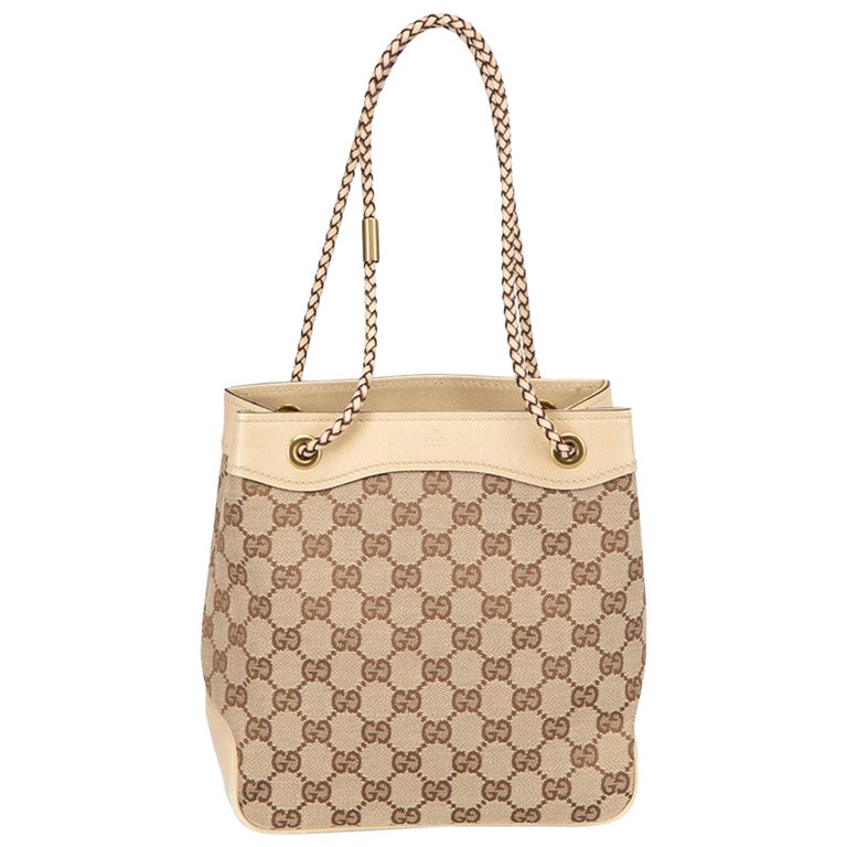 Gucci Women's Beige Canvas GG Monogram Gifford Tote For Sale at 1stDibs