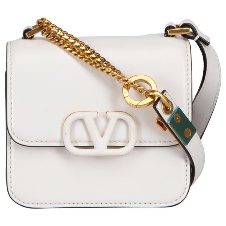 Valentino Women's White Leather VSling Micro Crossbody Bag For Sale at  1stDibs