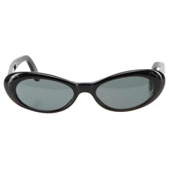 Chloé Women's Black Oval Engraved Detail Sunglasses