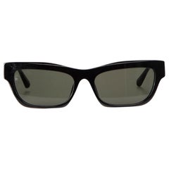 Used Women's Linda Farrow x Paco Rabanne Black Rectangular Frame Moe Sunglasses