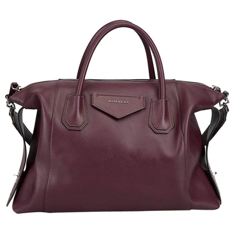 Givenchy Women's Purple Leather Soft Antigona Medium Top Handle Shoulder Bag