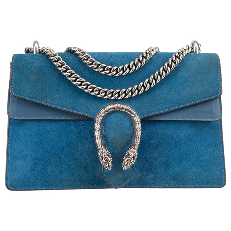 Gucci Women's Blue Suede Medium Dionysus Shoulder Bag
