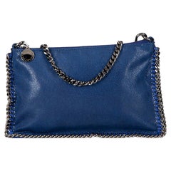 Stella McCartney Women's Blue Faux Suede Falabella Mini Shoulder Bag