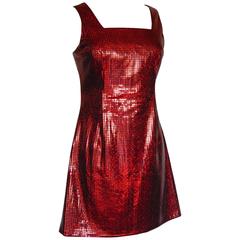 Unique Versace Brilliant Red Polka Dot Sequins Jumper Dress Size 44 1990s 6