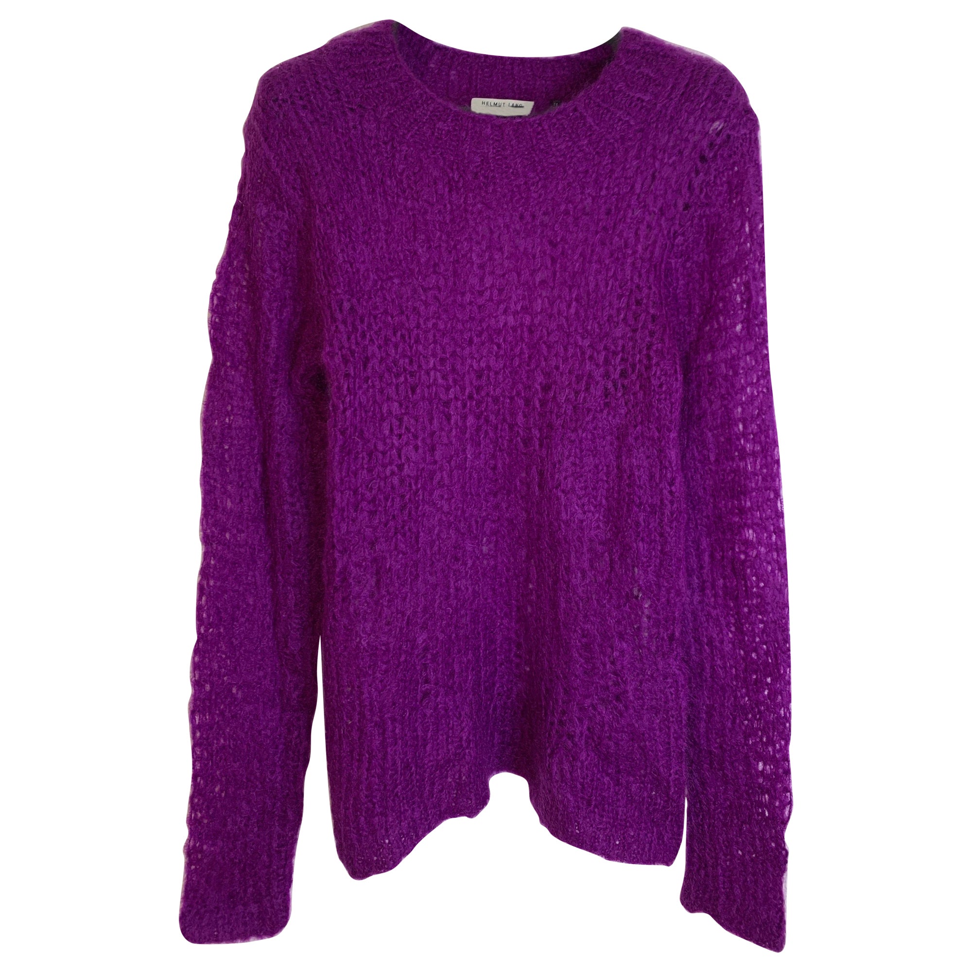 Helmut Lang riot loose mohair knit purple For Sale