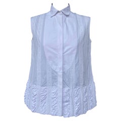 Alaia white cotton sleeveless summer Shirt