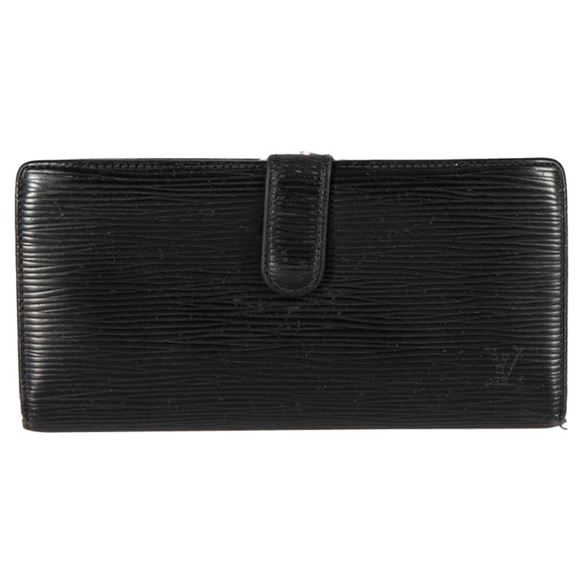 Louis Vuitton Women's Black Epi Leather French Purse Wallet