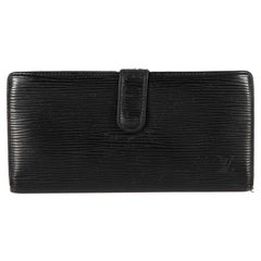 Used Louis Vuitton Women's Black Epi Leather French Purse Wallet
