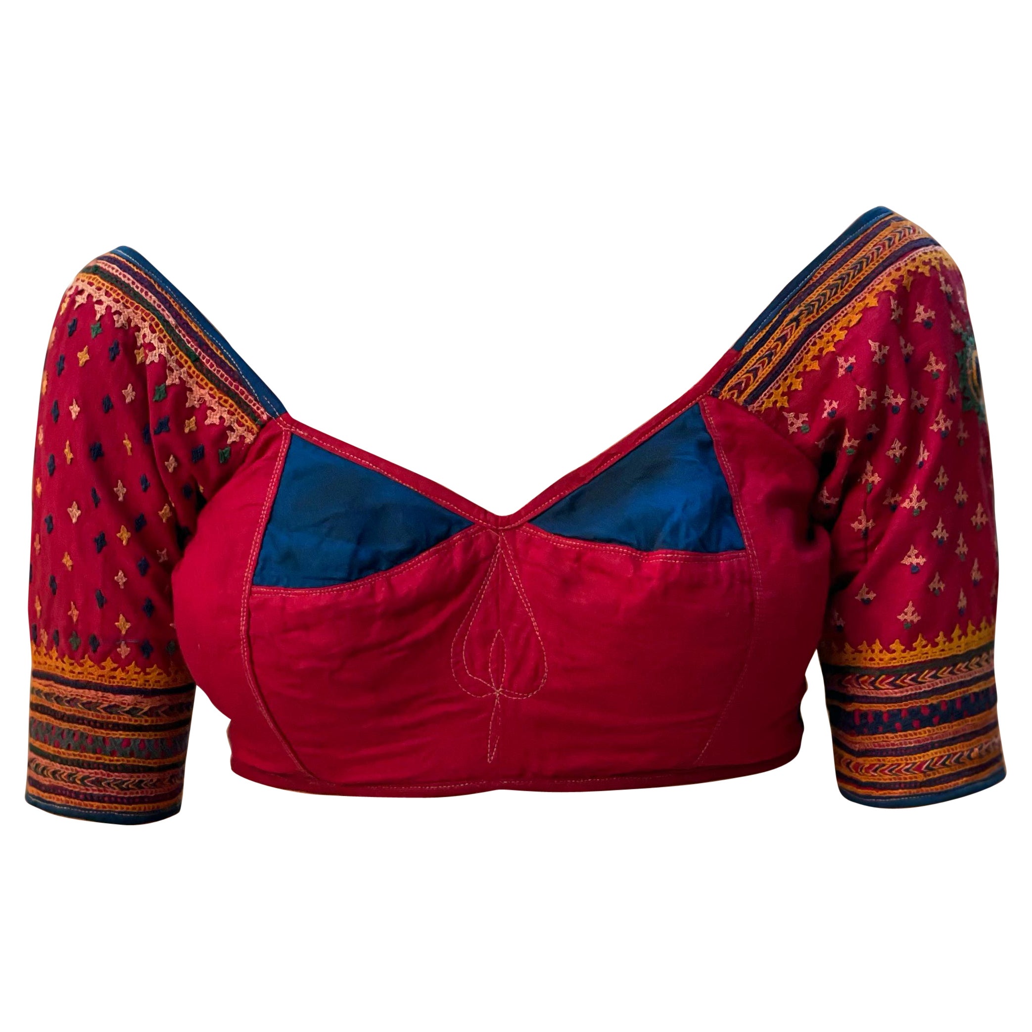 Antique Rabari Embroidered Choli Tops For Sale