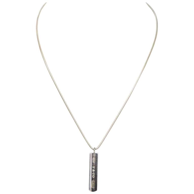 tiffany silver bar necklace