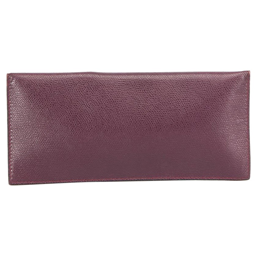 Valextra Women's Purple Leather Travel Wallet For Sale