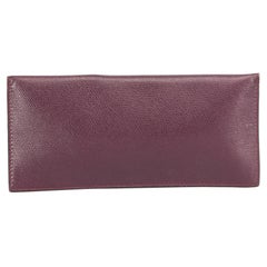Used Valextra Women's Purple Leather Travel Wallet
