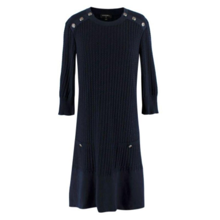 Chanel Pre-owned Ribbed Fitted Mini Dress - Grey