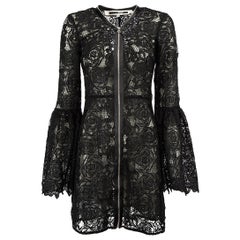 McQ Alexander McQueen - Vestito in pizzo nero con zip integrale Taglia S