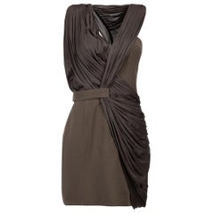 Alexander Wang - Mini abito asimmetrico marrone con drappeggio - taglia S