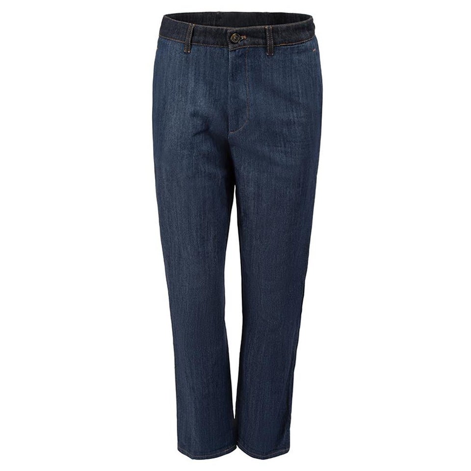 Miu Miu Dark Blue Denim Beaded Detail Tapered Jeans Size XXS