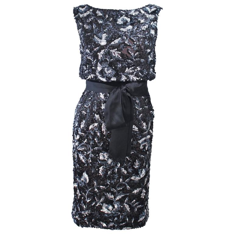 silver and black cocktail dress