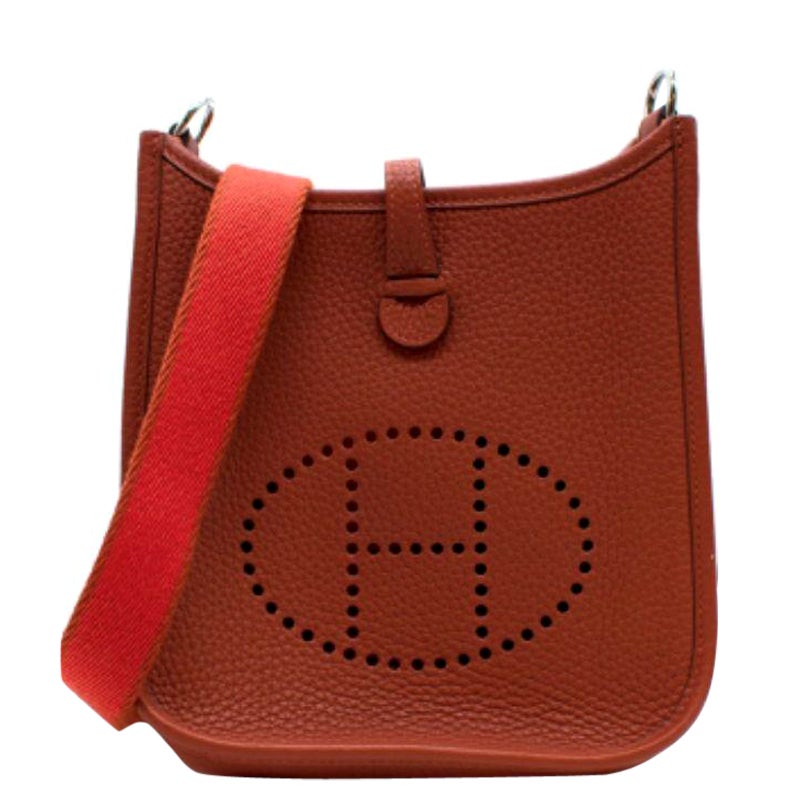 Hermes Brown Leather Drawstring Bucket Sling Evelyne Bag 1H0123