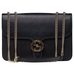 Gucci Dollar Calfskin Interlocking GG Bag Black