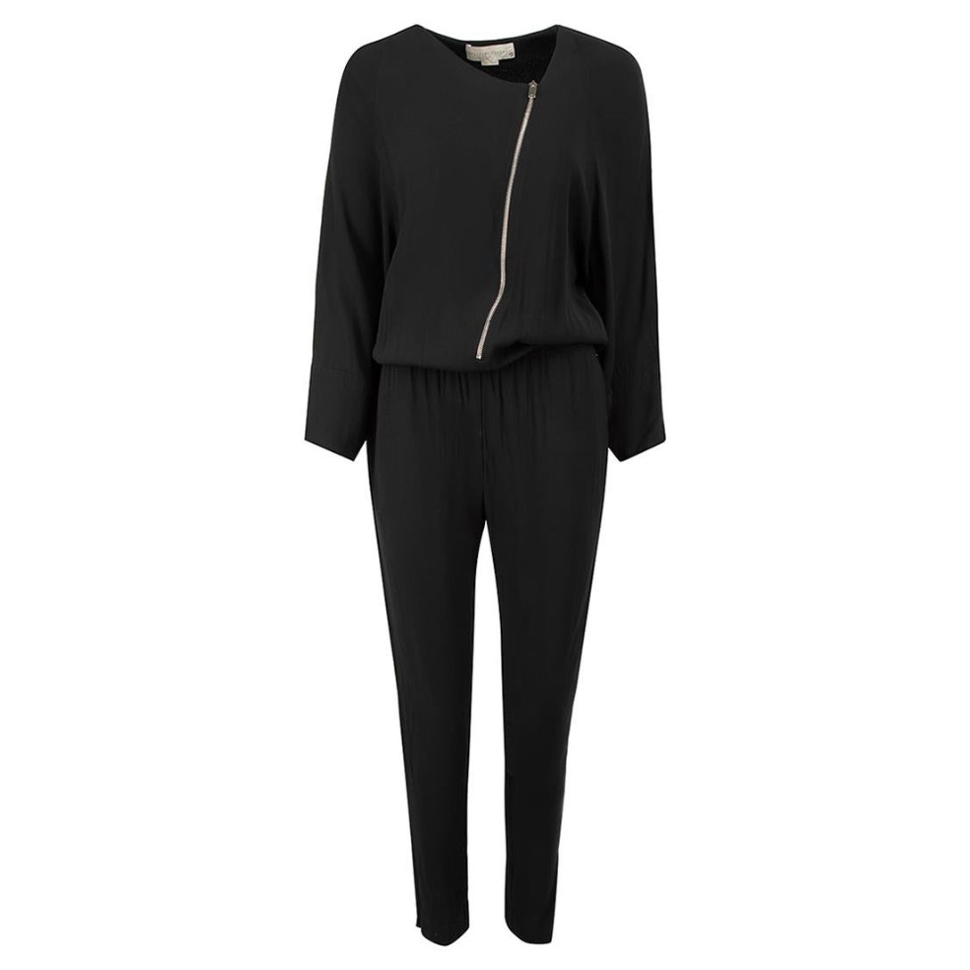 Black Asymmetric Zipped Jumpsuit Size XS For Sale