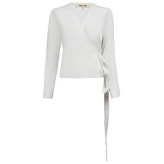 Cardigan bianco avvolgente taglia L